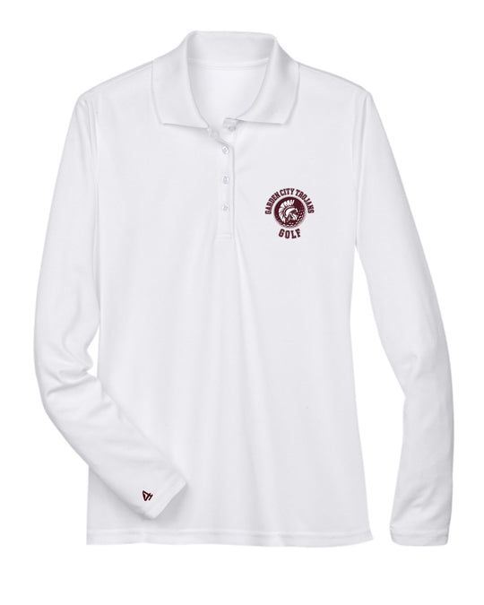 Garden City Golf Women's Embroidered Performance Long-Sleeve Piqué Polo