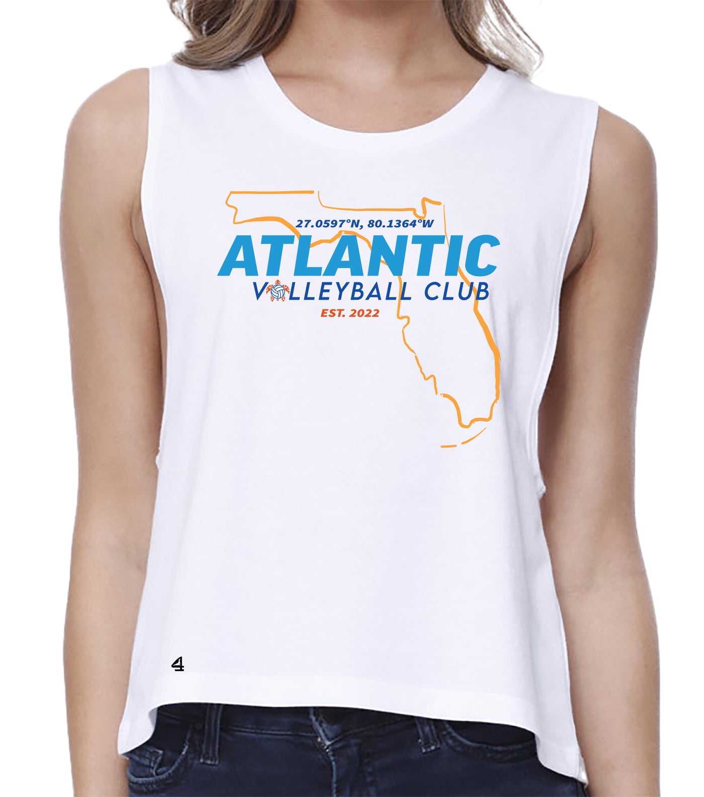 Atlantic Volleyball Club Ladies' Muscle Crop T-Shirt