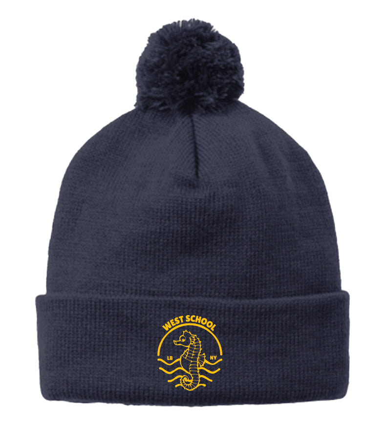 West School Elementary Pom Pom Hat