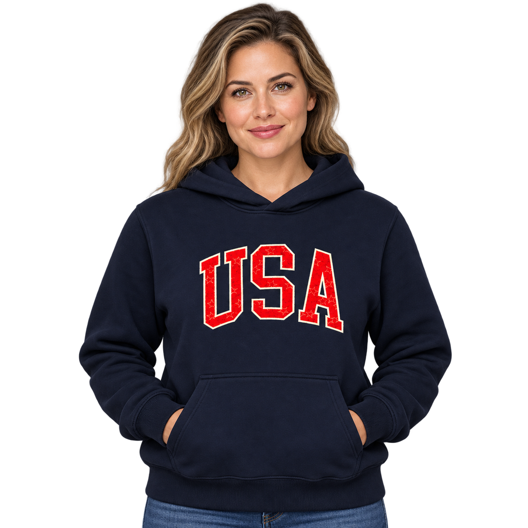 Buoy4 USA Embroidered applique Navy Hoodie