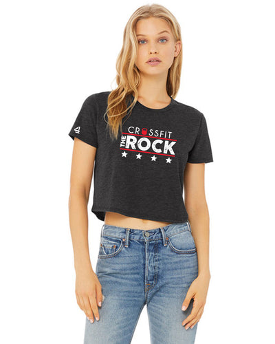 THE ROCK Women's Flowy Cropped Tee Shirt