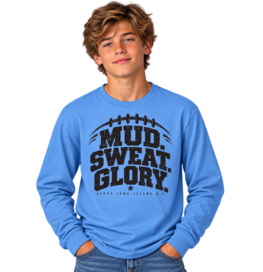 MUD SWEAT GLORY FOOTBALL LONG SLEEVE GRAPHIC TEE