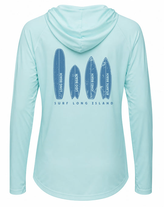 Long Island Beaches UPF 50+ Women's Hoodie with Thumbhole