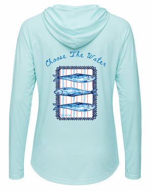Sardines UPF 50+ Women's Hoodie with Thumbhole