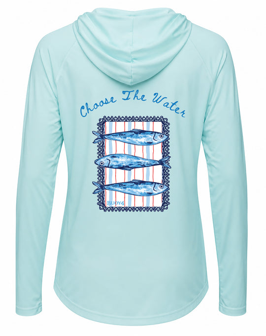 Sardines UPF 50+ Women's Hoodie with Thumbhole