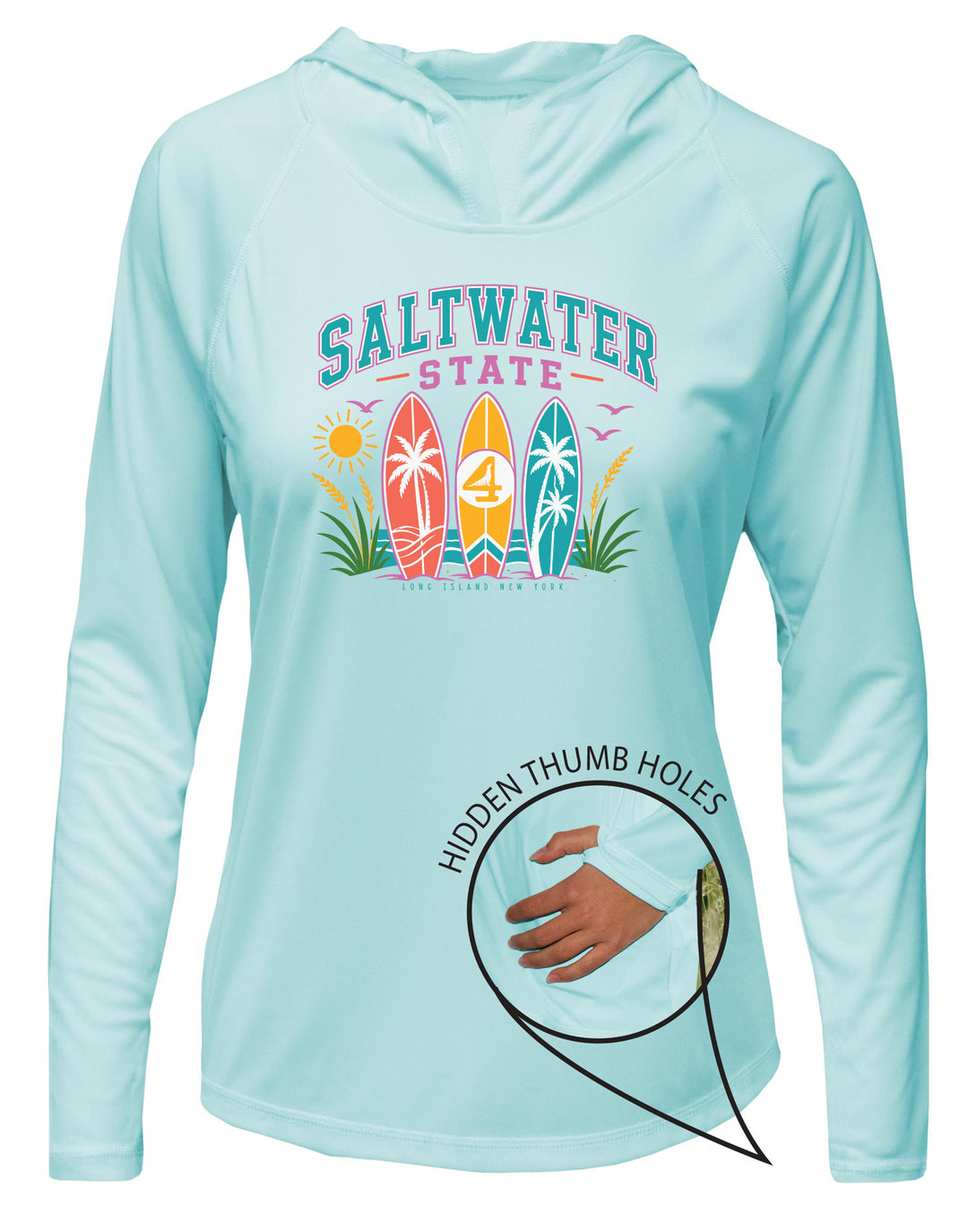 Salt Water State UPF 50+ Women's Hoodie with Thumbholes