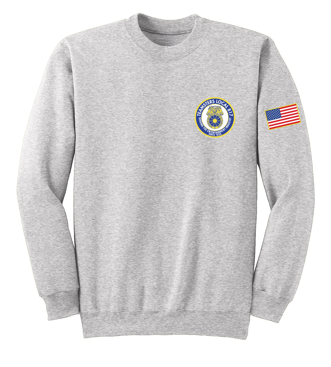 THEATRICAL TEAMSTERS LARGE & TALL EMBROIDERED CIRCLE LOGO CREWNECK