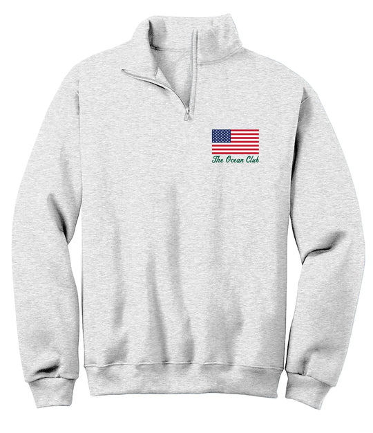 The Ocean Club Flag PRINTED 1/4 ZIP SWEATSHIRT