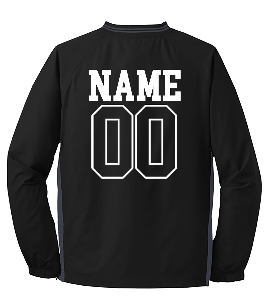 CARLE PLACE BASEBALL Tipped V-Neck Raglan Wind Shirt
