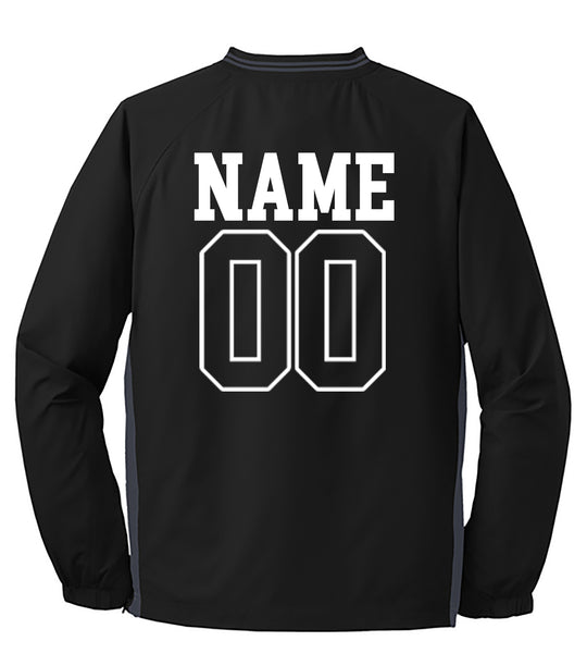 CARLE PLACE BASEBALL Tipped V-Neck Raglan Wind Shirt