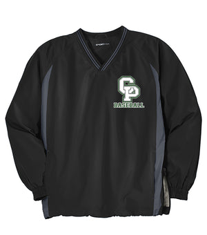CARLE PLACE BASEBALL Tipped V-Neck Raglan Wind Shirt