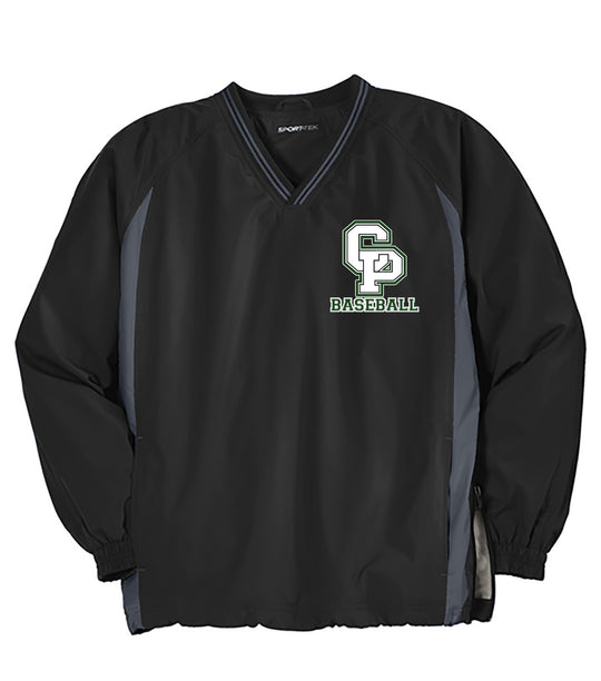 CARLE PLACE BASEBALL Tipped V-Neck Raglan Wind Shirt