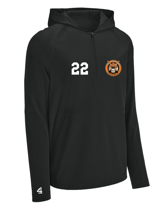 EAST ROCKAWAY BASEBALL 1/2-Zip Long Sleeve Hooded Jacket