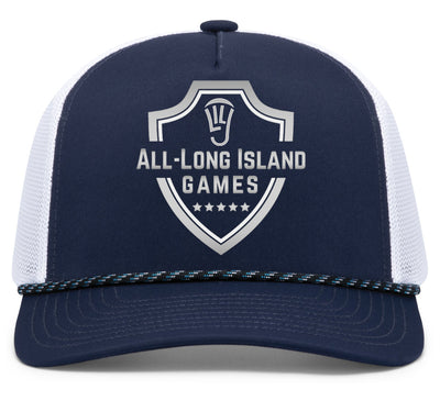 All Long Island Games Embroidered Trucker Hat with Rope