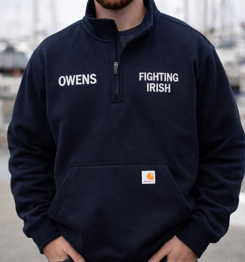 Buoy 4 Custom Embroidered Boat Name Carhartt 1/4 zip