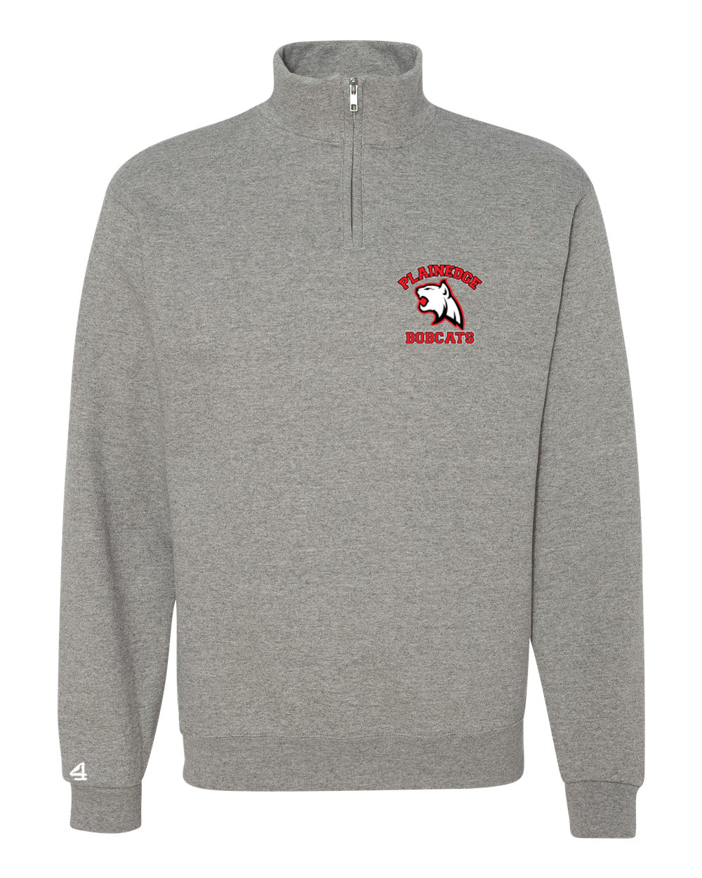 PLAINEDGE BOBCATS EMBROIDERED Unisex Cadet Collar Quarter-Zip Sweatshirt