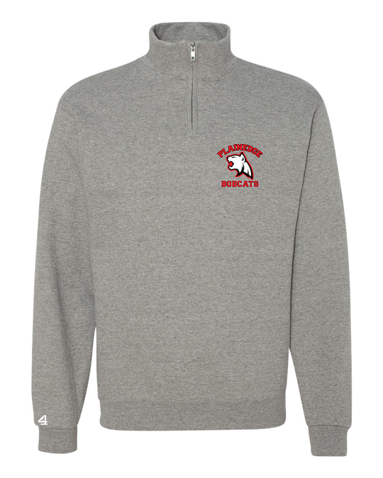 PLAINEDGE BOBCATS EMBROIDERED Unisex Cadet Collar Quarter-Zip Sweatshirt
