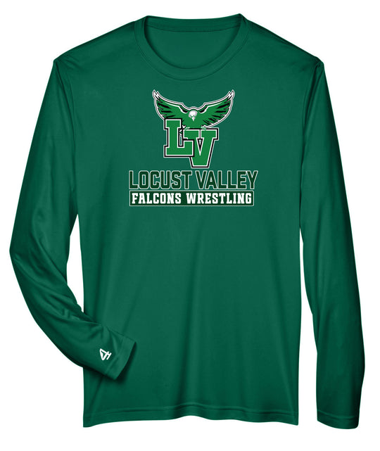 Locust Valley Falcons Wrestling Long Sleeve Performance T-shirt