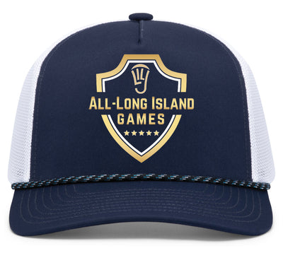 All Long Island Games Embroidered Trucker Hat with Rope