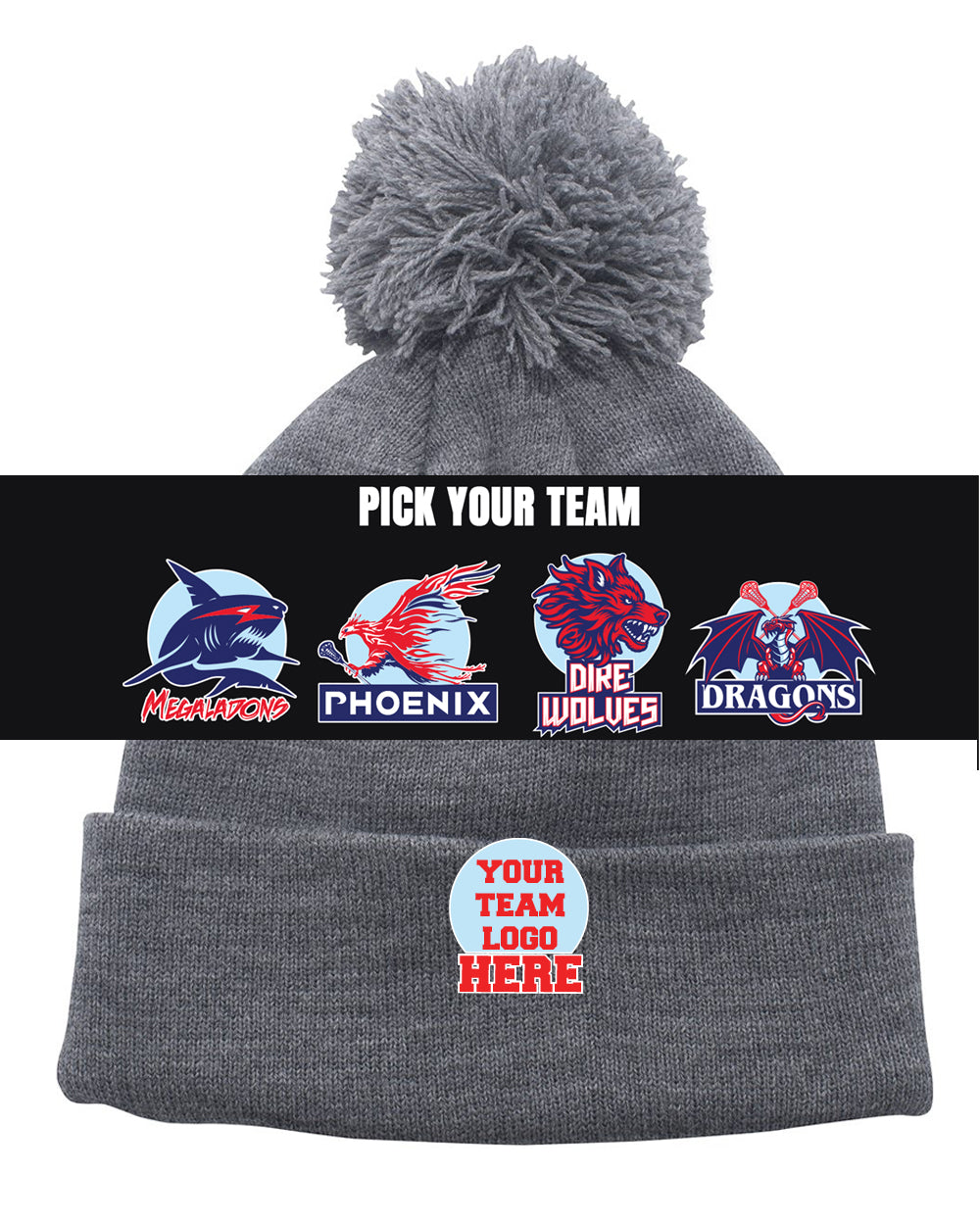 FUTURE LACROSSE Embroidered Pom Pom Beanie