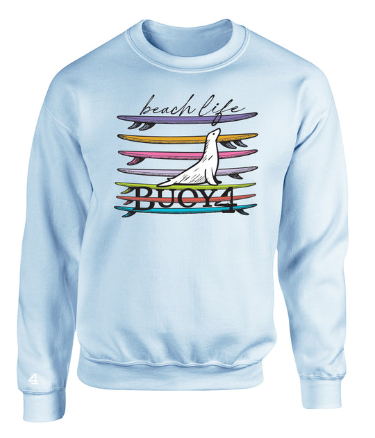 Buoy 4 Beach Life Crewneck Sweatshirt