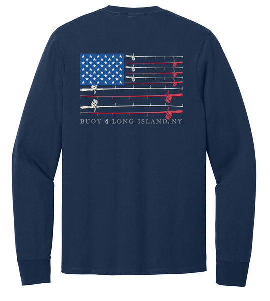 Buoy 4 Fishing Flag Graphic Long Sleeve Tee