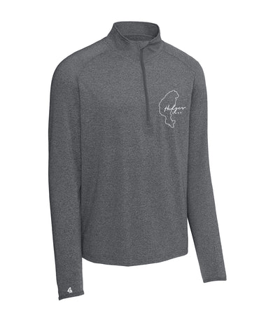 Hedges Lake Map 1/4 zip long sleeve