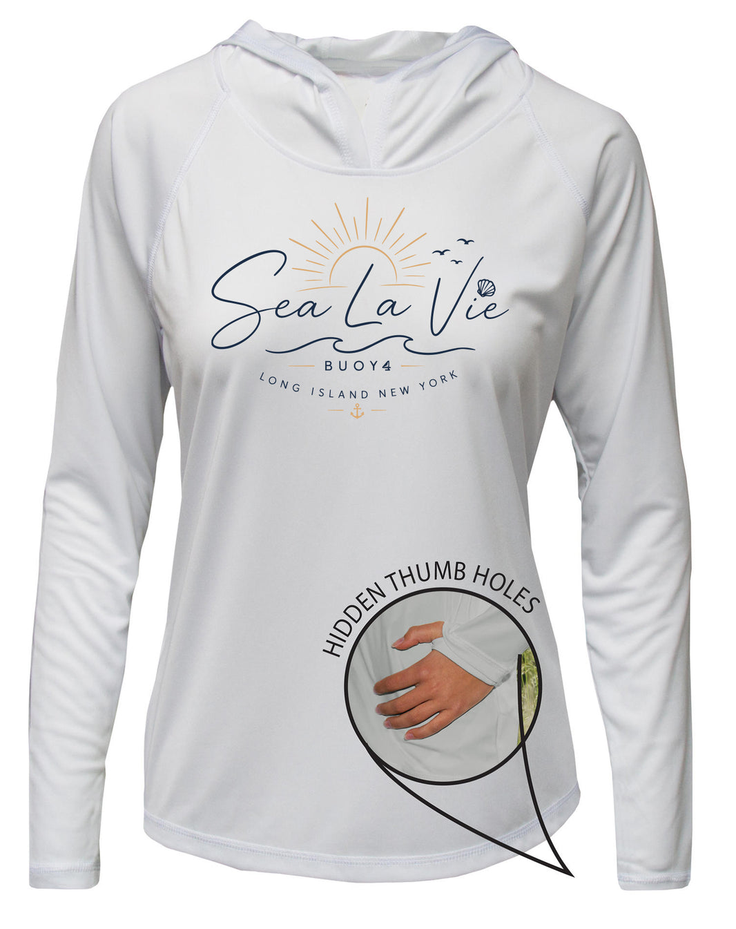 Sea La Vei UPF 50+ Women's Hoodie with Thumbhole