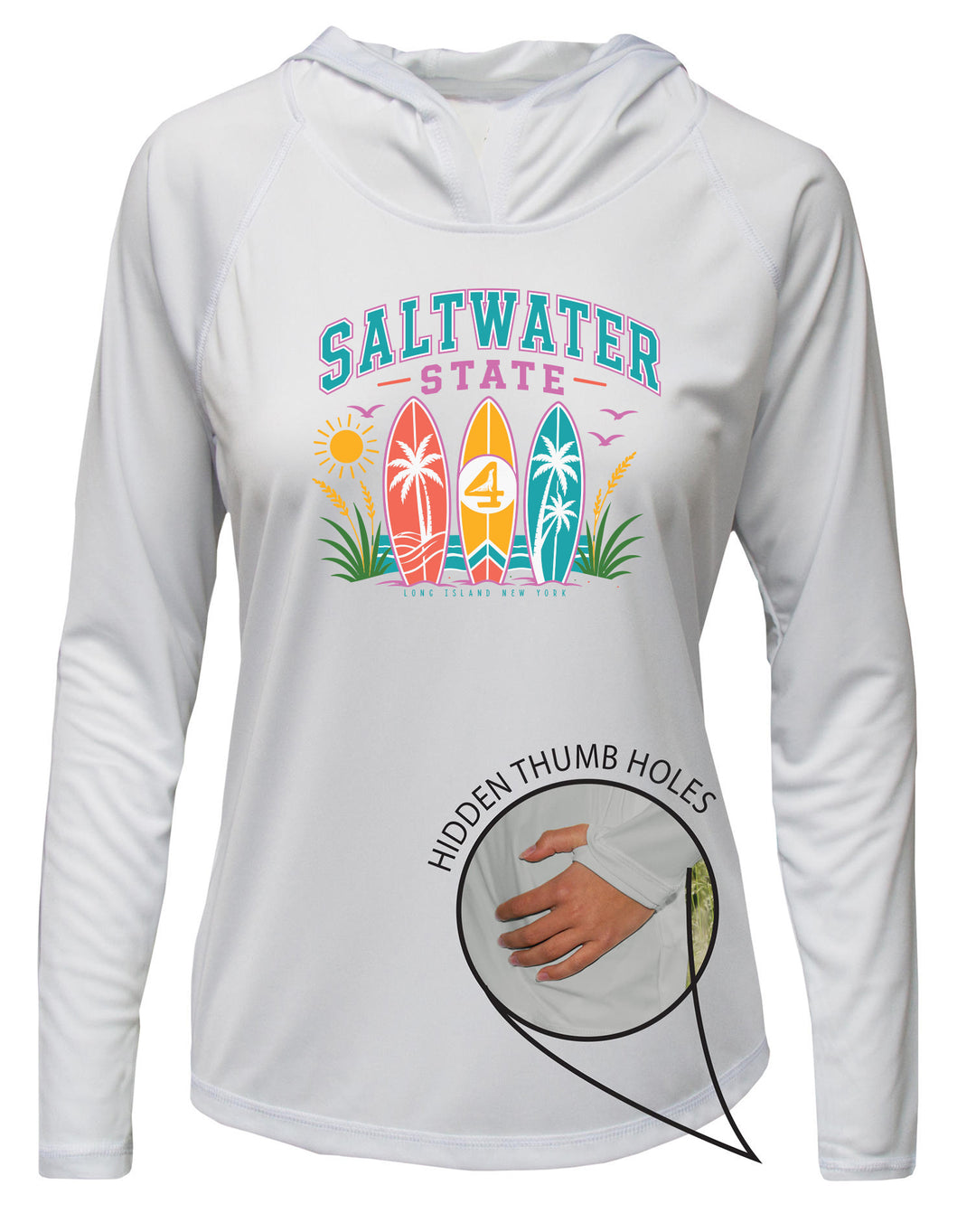Salt Water State UPF 50+ Women's Hoodie with Thumbholes