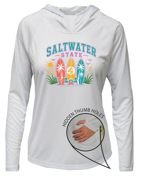 Salt Water State UPF 50+ Women's Hoodie with Thumbholes