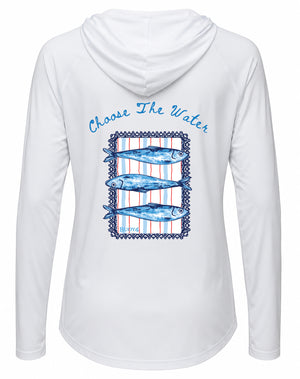 Sardines UPF 50+ Women's Hoodie with Thumbhole