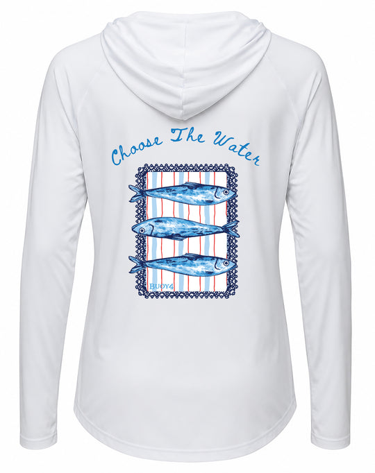 Sardines UPF 50+ Women's Hoodie with Thumbhole