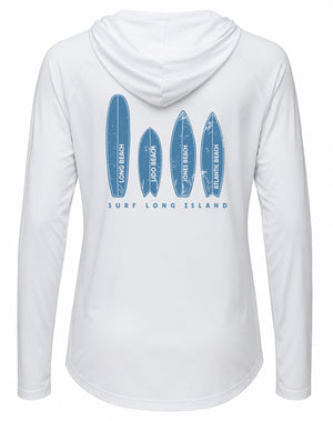 Long Island Beaches UPF 50+ Women's Hoodie with Thumbhole