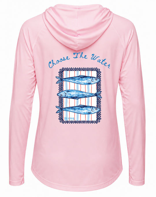Sardines UPF 50+ Women's Hoodie with Thumbhole
