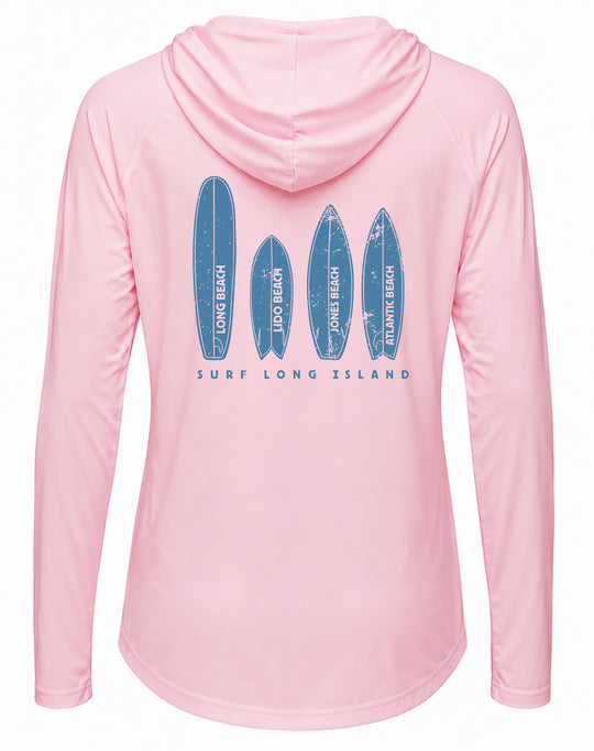 Long Island Beaches UPF 50+ Women's Hoodie with Thumbhole