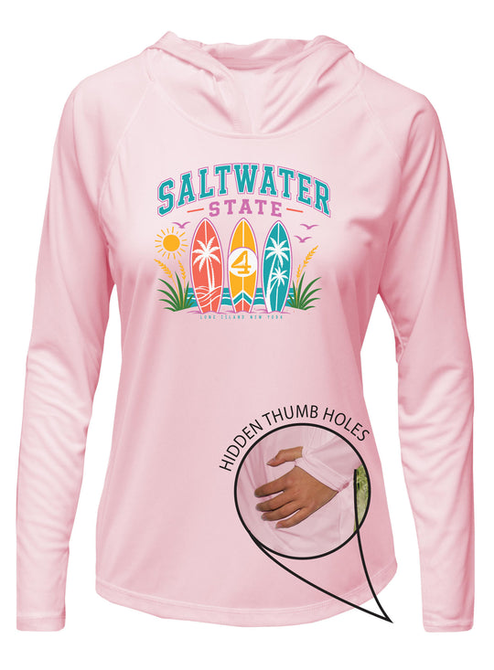 Salt Water State UPF 50+ Women's Hoodie with Thumbholes