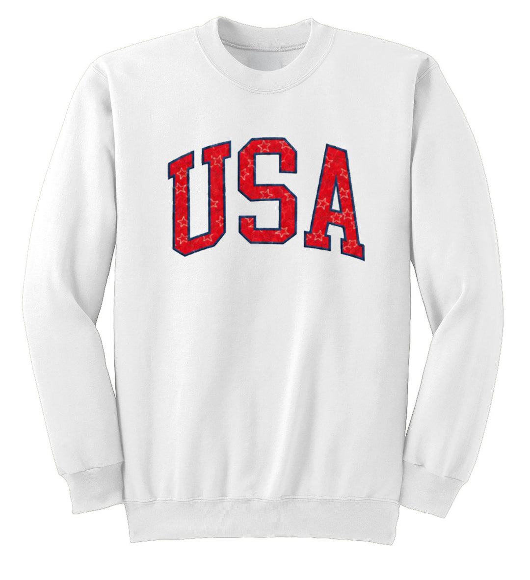 Buoy 4 USA Embroidered applique White Crewneck