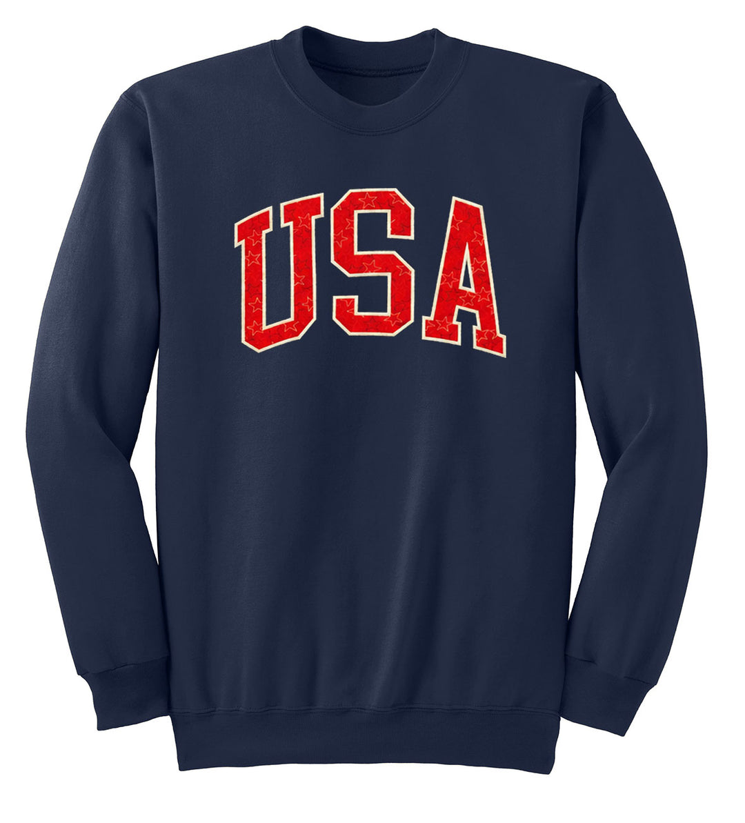 Buoy 4 USA Embroidered applique Navy Crewneck