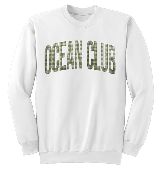 The Ocean Club Embroidred Applique Crewneck Sweatshirt