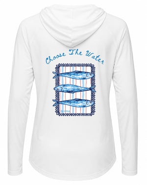 Sardines UPF 50+ Women's Hoodie with Thumbhole