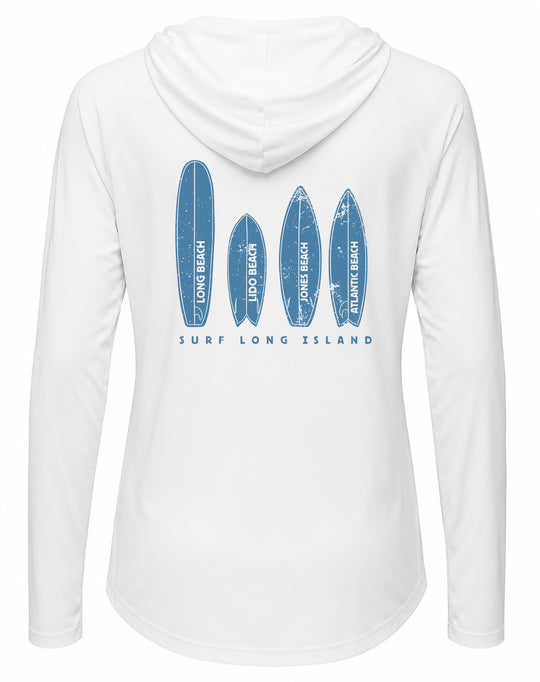 Long Island Beaches UPF 50+ Women's Hoodie with Thumbhole