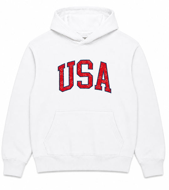 Buoy4 USA Embroidered applique White Hoodie