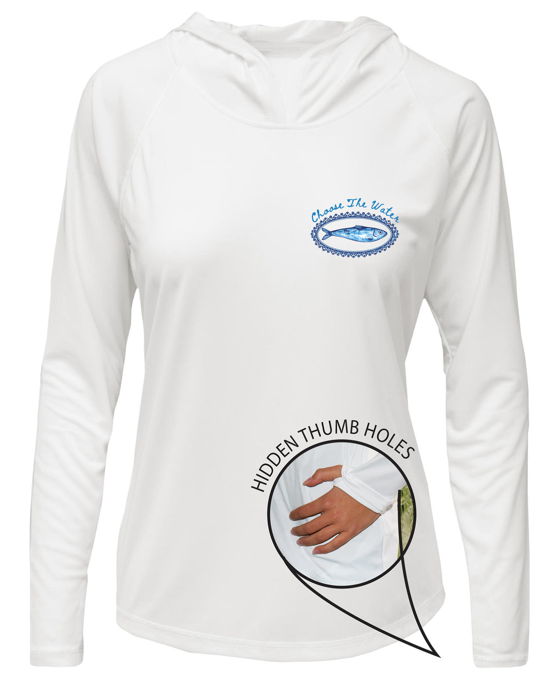 Sardines UPF 50+ Women's Hoodie with Thumbhole