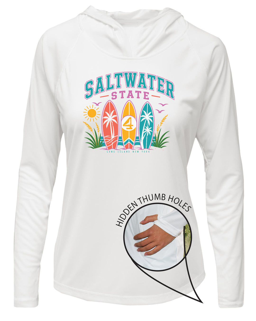 Salt Water State UPF 50+ Women's Hoodie with Thumbholes
