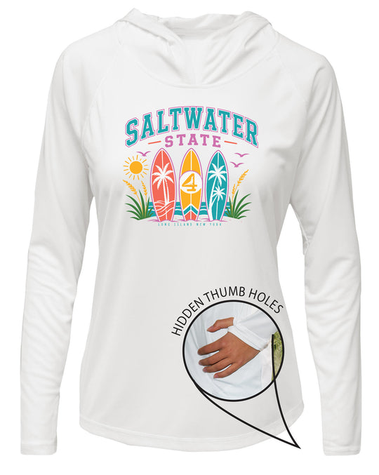 Salt Water State UPF 50+ Women's Hoodie with Thumbholes