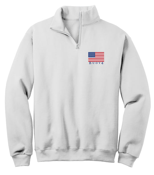 Buoy 4 flag MENS Printed 1/4-Zip Cadet Collar Sweatshirt