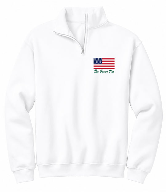 The Ocean Club Flag PRINTED 1/4 ZIP SWEATSHIRT