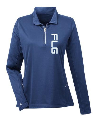 FLG Lacrosse Embroidered Ladies' Cool & Dry Sport Quarter-Zip Pullover