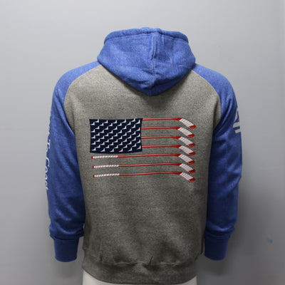 On Frozen Pond - USA Hockey -  Blue/Gray Pullover Hoodie