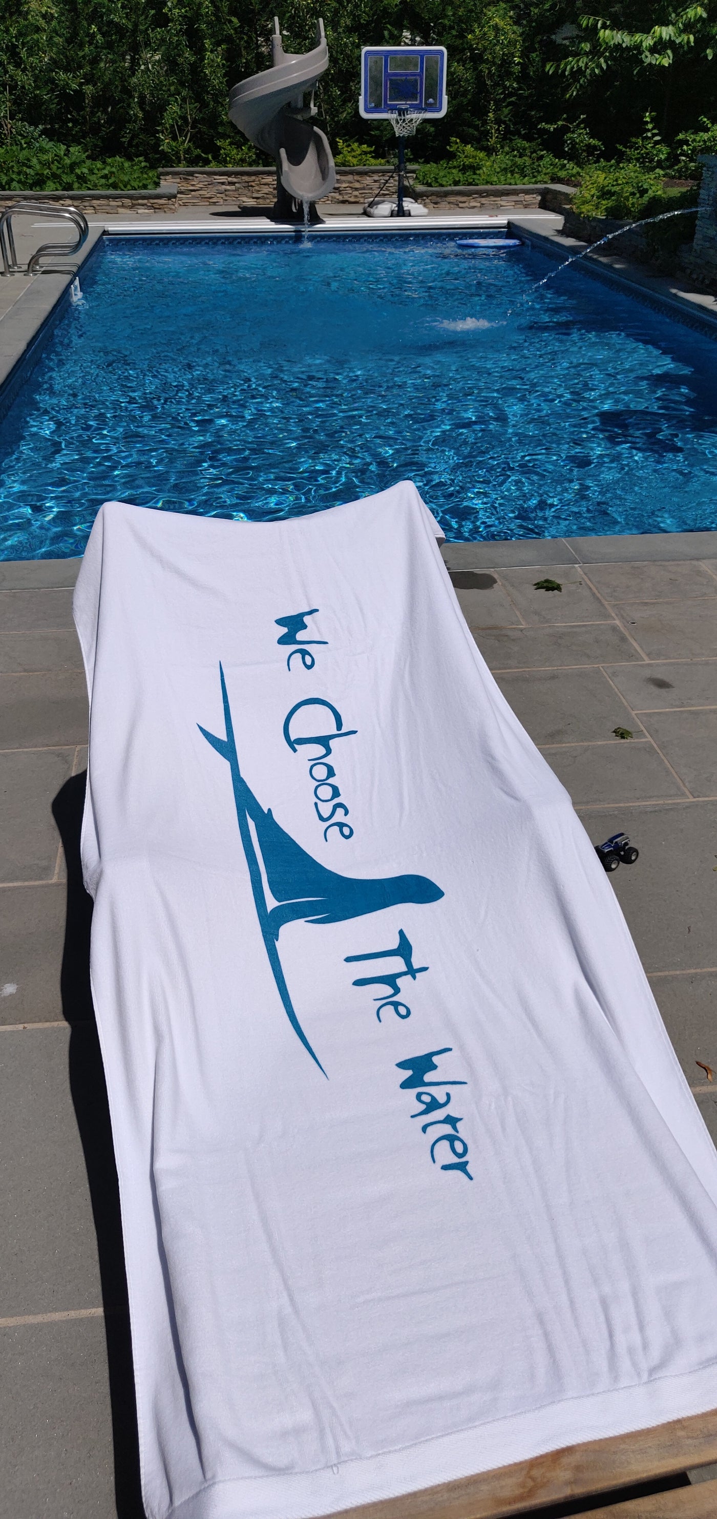 We Choose The Water oversized Beach Towel - White